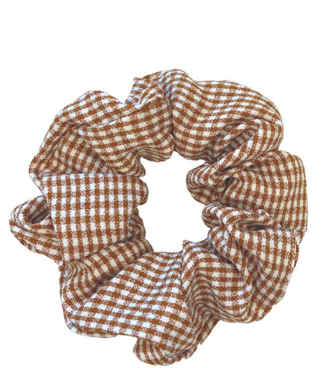 JA-NI Hair Accessories - Hair Scrunchies Medium, The Orange Thin Checkered
