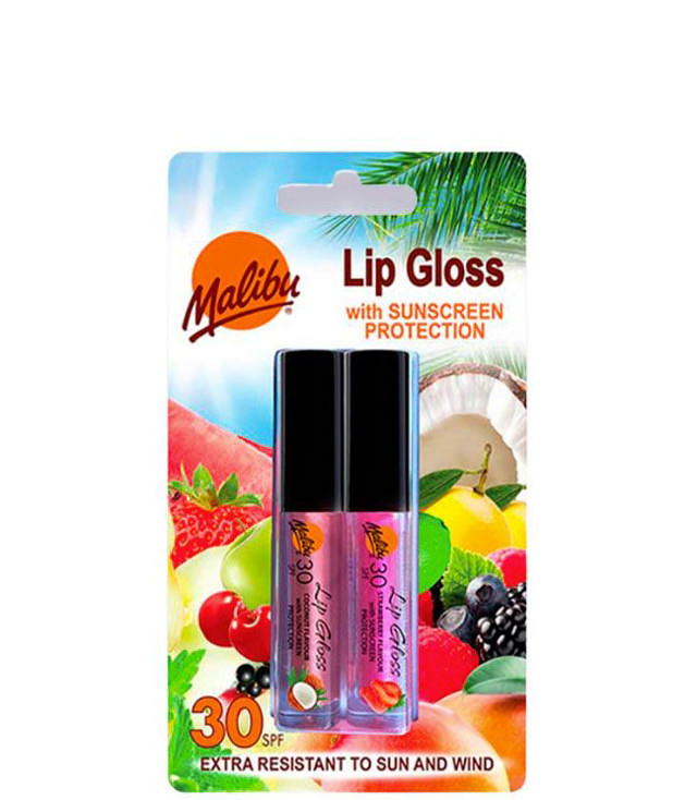 Malibu Lip Gloss Coconut & Strawberry SPF30, 2 stk