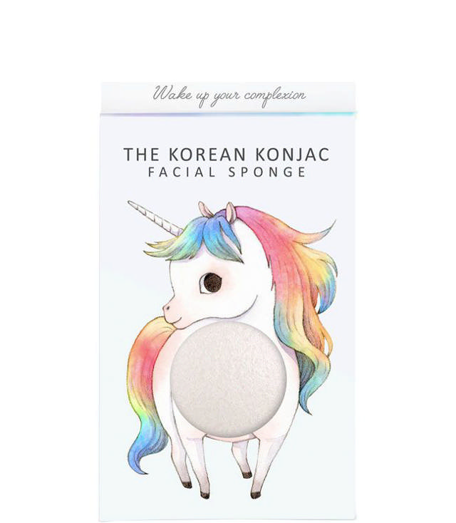 Konjac Mythical Unicorn Standing Sponge and Hook White.