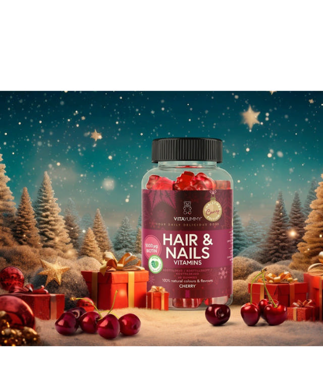 VitaYummy Hair & Nails (Cherry) - 60 stk. (Christmas Edition 2024)